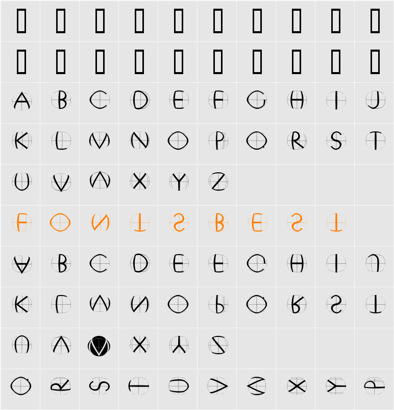 XperimentypoFourB Character Map