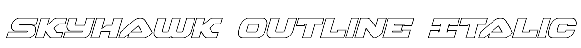 Skyhawk Outline Italic Font Image