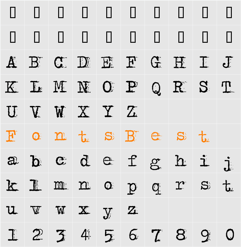 bulkyRefuse Type Character Map