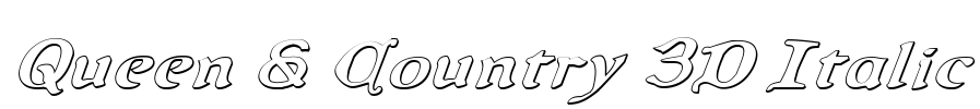 Queen & Country 3D Italic Font Image
