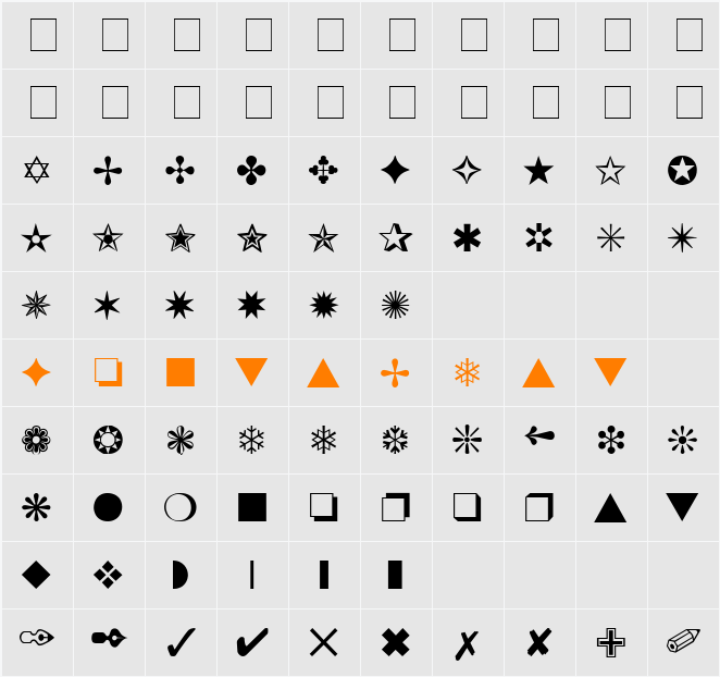 Dingthings3 Character Map