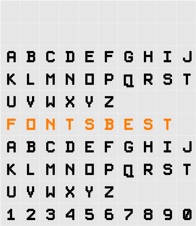 PixelSplitter Character Map