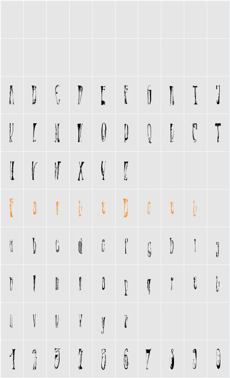 X-éntrica Character Map