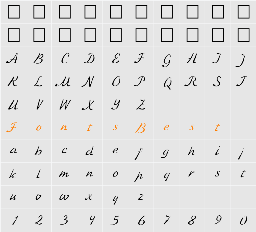 KursivC Character Map