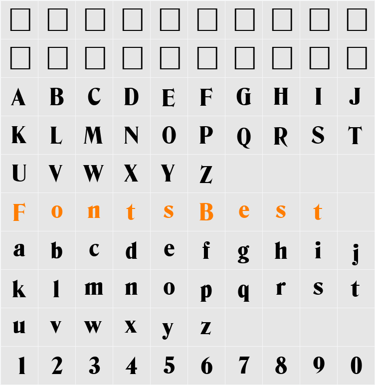 Denver-ExtraBold Character Map
