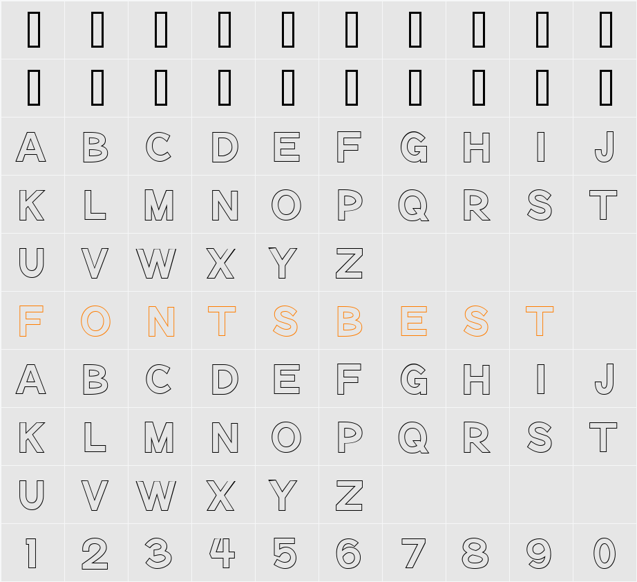 Notation Bold Open JL Character Map