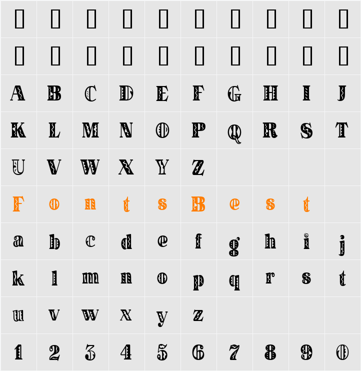 Skatty Character Map