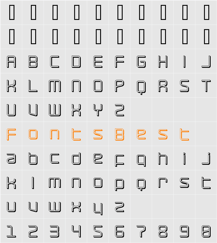 RaveParty Offset Character Map