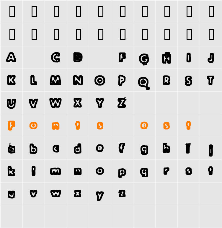 Flush Out Character Map