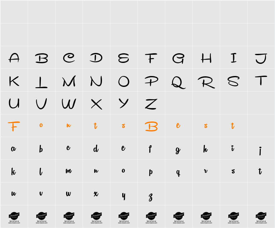 Remachine Script Personal Use Character Map