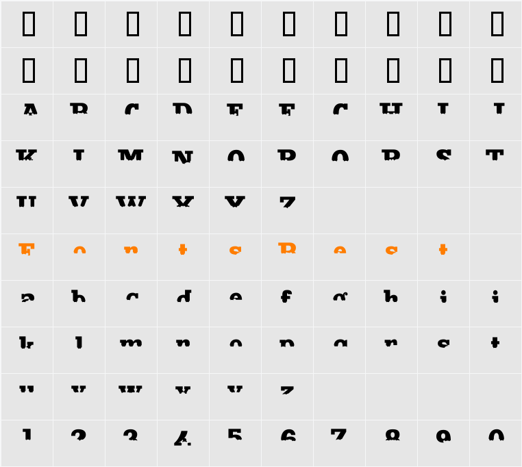 Main Strike Half Fill Character Map
