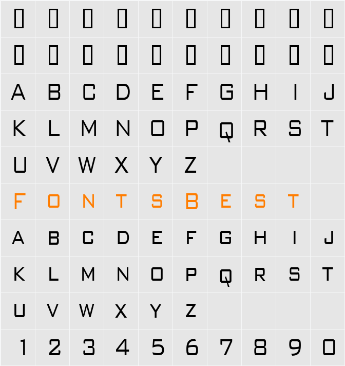 WallStreetCondensed Character Map