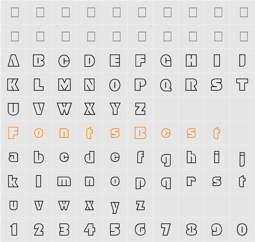 Kena Open Face Display SSi Character Map