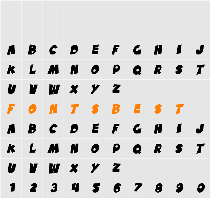 SF Pale Bottom Character Map