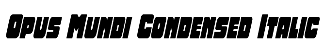 Opus Mundi Condensed Italic Font Image