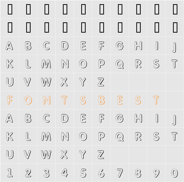 a_FuturaRoundTitulSh Character Map