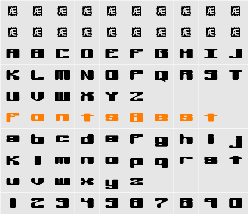 Off Kilter R (BRK) Character Map