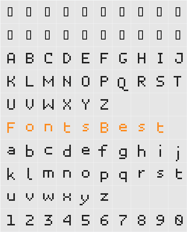 Unibody 8 Character Map