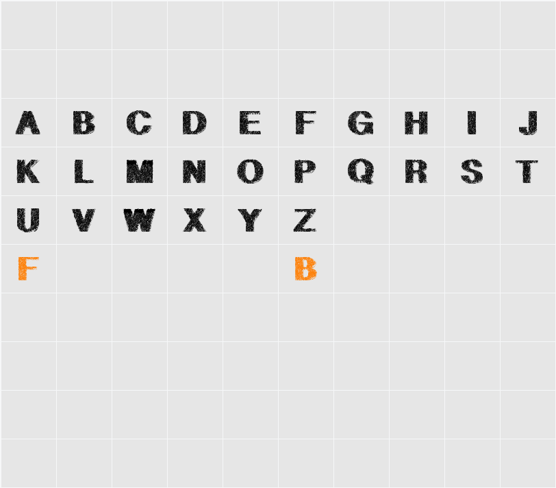 GeometricPetras Character Map