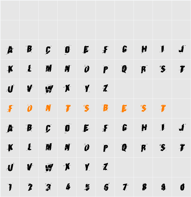 Earthshake Rotalic Character Map