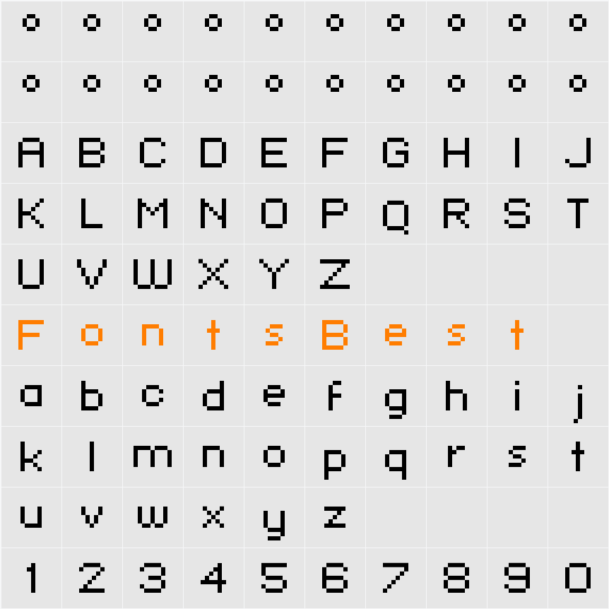 KLMN Flash Pix Character Map