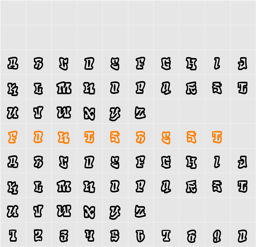 RoteFlora Character Map