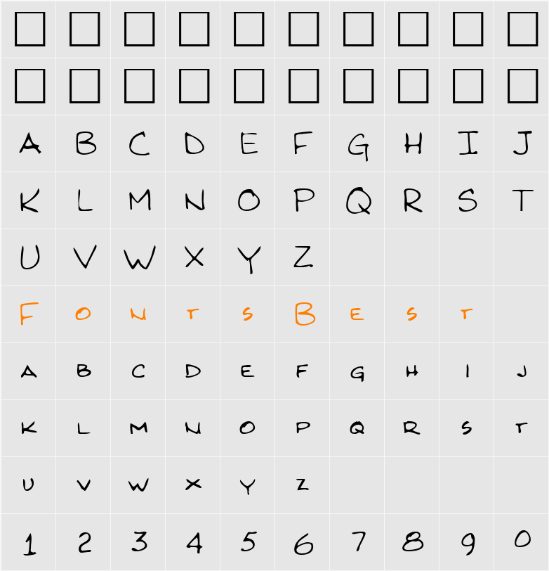 LEHN167 Character Map