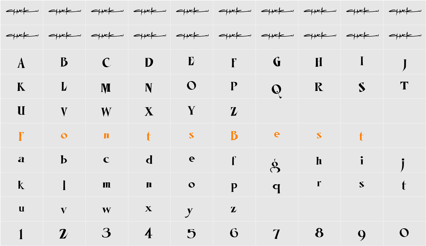 LHFMisterKookyREG Character Map