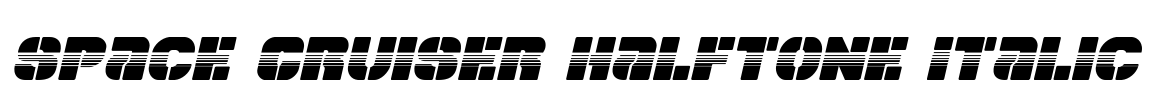 Space Cruiser Halftone Italic Font Image