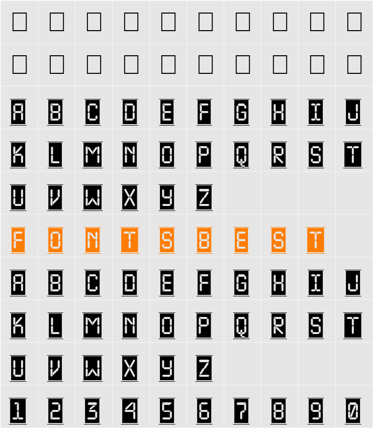 a_LCDNovaCmFr Character Map