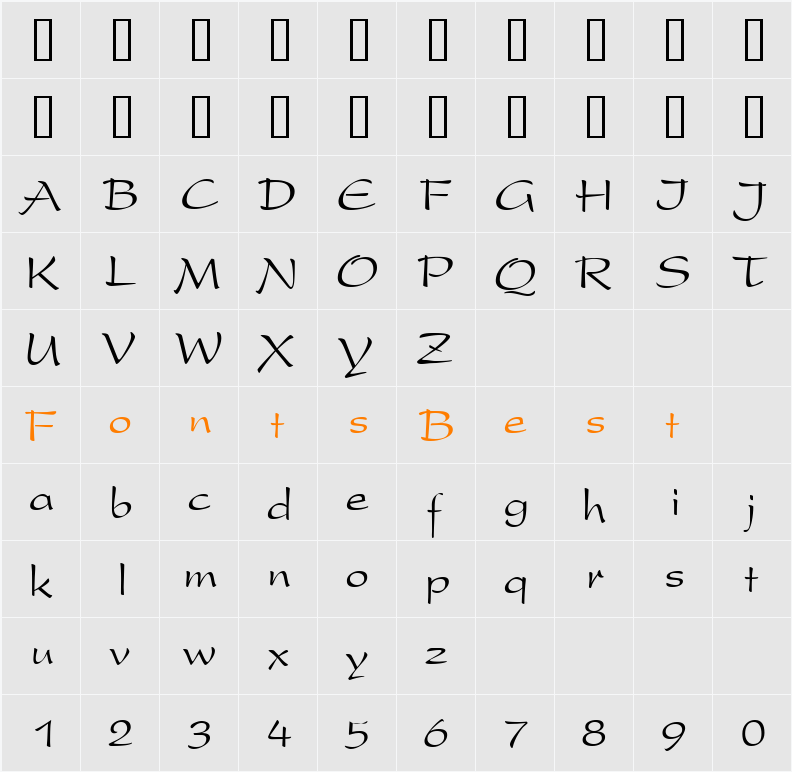 Oskord Character Map