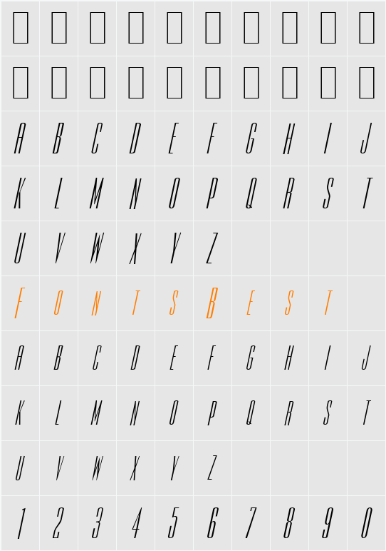 Slim-Jim Character Map