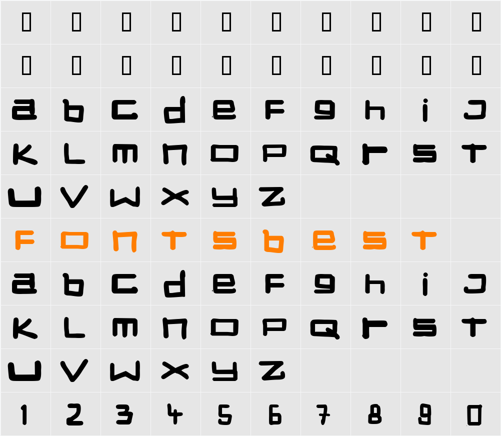 STUCK Character Map