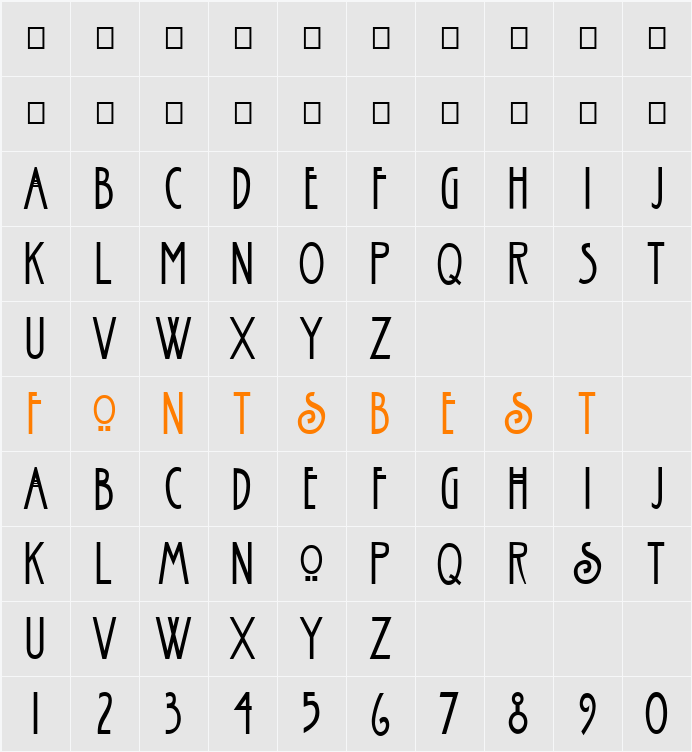 FZ BASIC 30 COND Character Map