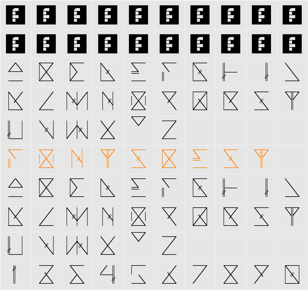 Skramline Character Map