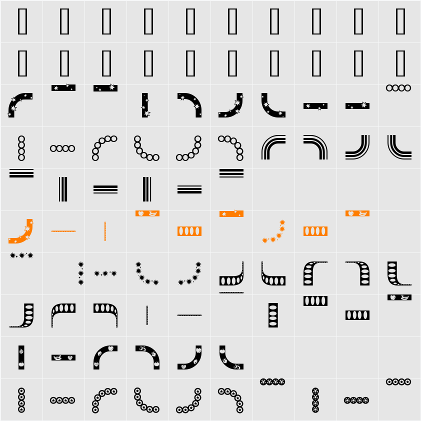 BorderMon  Series 1 Character Map