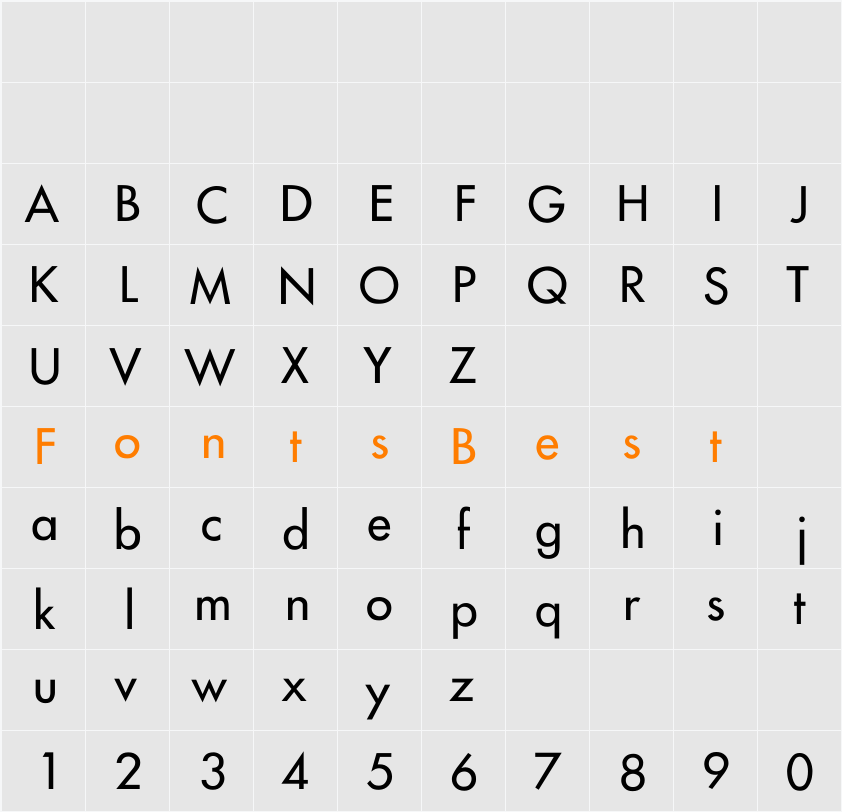 Futura2-Normal Character Map