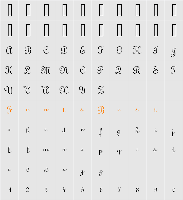 Uptype Character Map