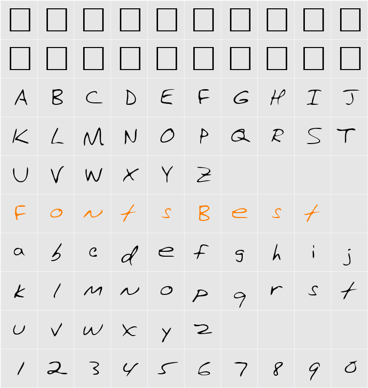 LEHN123 Character Map