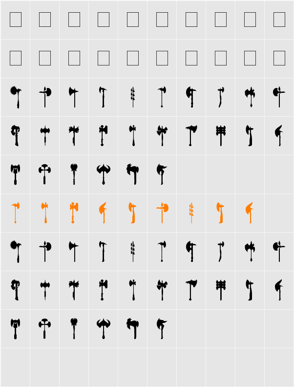 axe for warrior Character Map