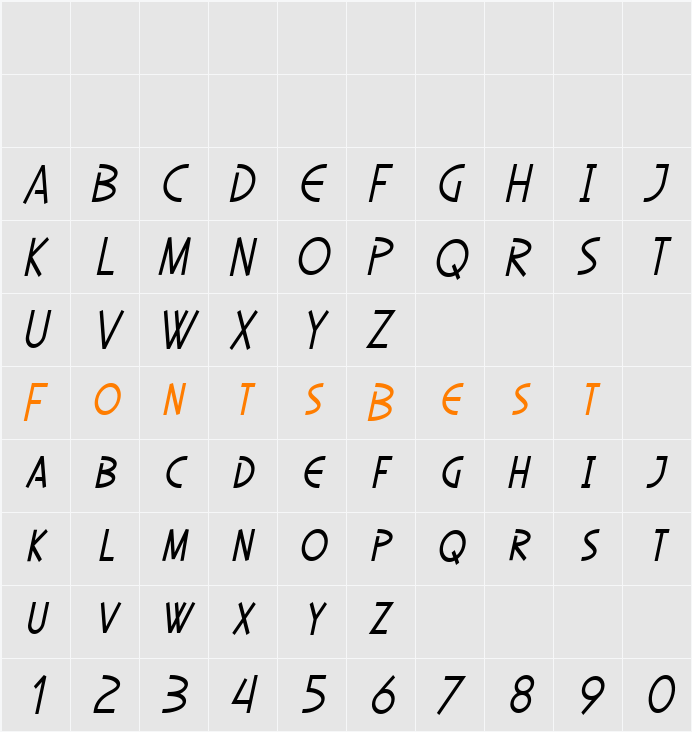 SF Diego Sans Condensed Character Map