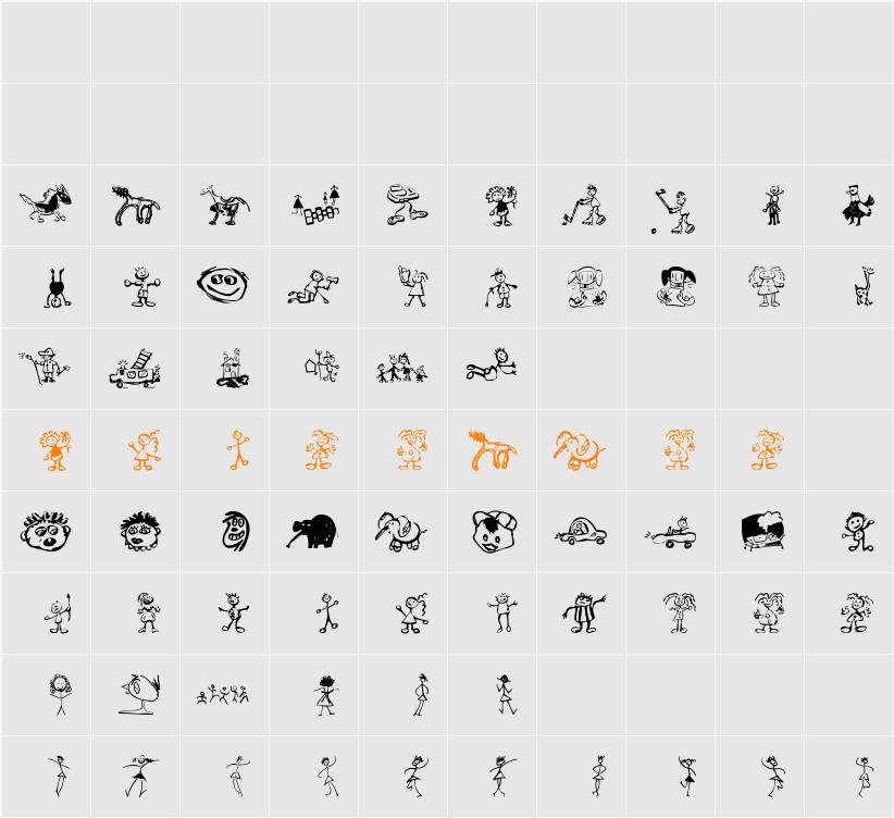 KidsDrawings Character Map