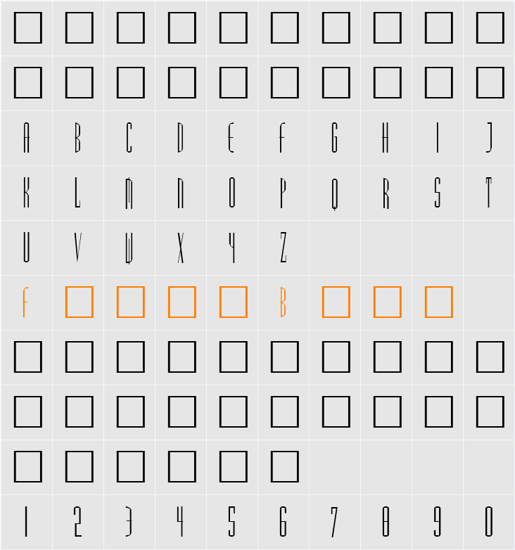 Madrid Character Map