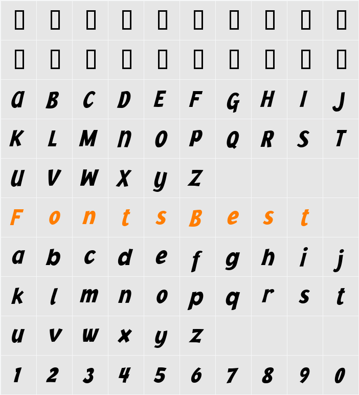 Jacoby Cond ICG Character Map