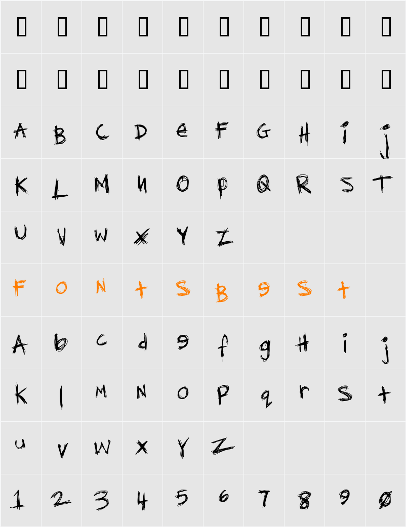 Diediedie Character Map