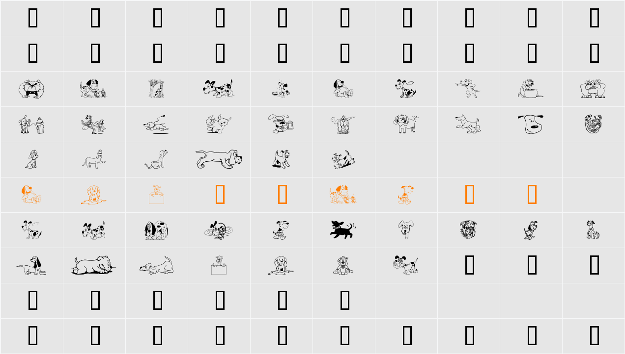 Doggon Character Map