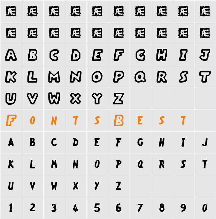 Vacant Capz BRK Character Map