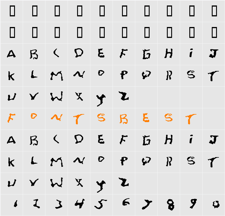 FontOnAGrain Character Map