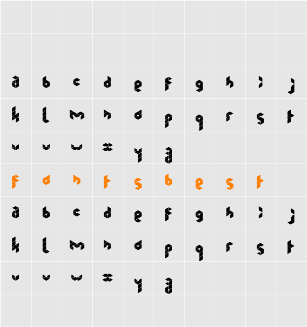 Kubrubi Character Map