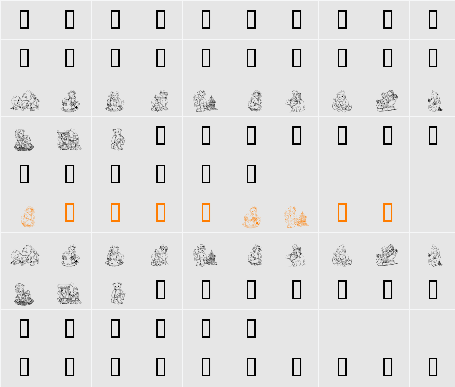 KR Holiday Teddies Three Character Map